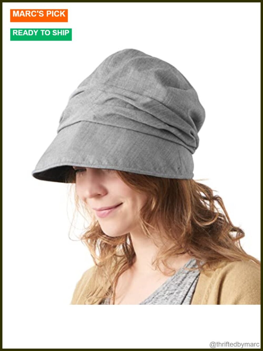 UPF 50+ Wide Brim Sun Hat with Organic Cotton, Packable Beach Cloche for Travel